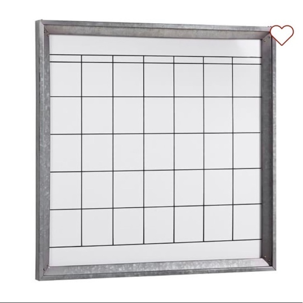 Whiteboard Galvanized Calendar - NEW- For Home / Office -Pottery Barn